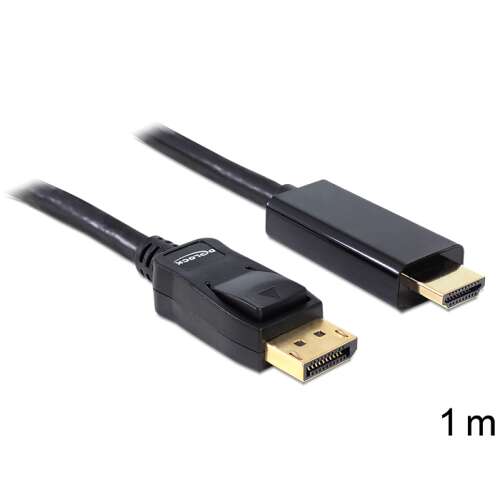 Cablu DeLock DisplayPort la HDMI, 1m, negru
