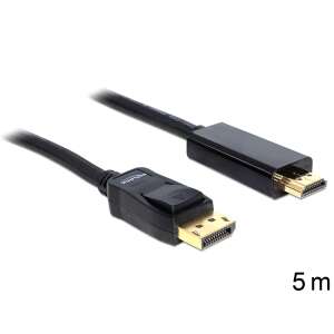 Kabel DeLock DisplayPort do HDMI, 5 metrów, czarny, High Speed HDMI, FullHD - Konwerter DisplayPort
