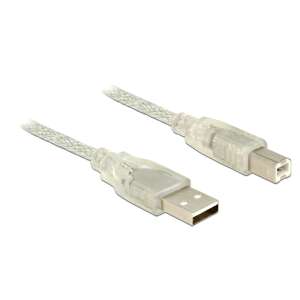 DeLock Kábel USB 2.0 Type-A Apa > USB 2.0 Type-B Apa 2m Transparent 83894 72648980 