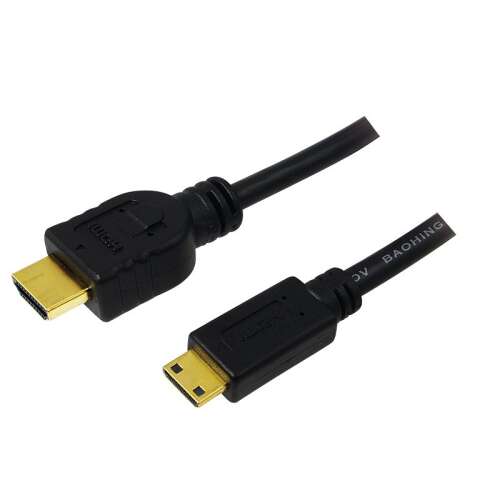Logilink HDMI auf Mini HDMI Kabel, 2m, schwarz, vergoldete Stecker