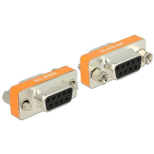 DeLock Null Modem Sub-D 9-pin Anya > Anya Adapter do zmiany płci 65570, 9-pinowy adapter szeregowy, adapter null modem, zmiana płci, złącze