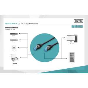 DIGITUS Patchkabel RJ45 SF/UTP Cat5e  5.00m schwarz 84122704 - Digitus