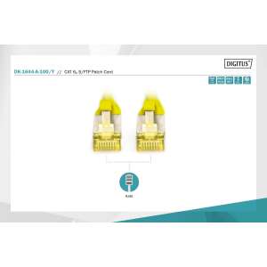 Digitus Patchcord CAT 6A, S/FTP, 10m, żółty (DK-1644-A-100/Y) 84122891 - Kabel