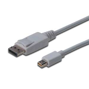 Assmann Mini DisplayPort auf DisplayPort Kabel, Weiß, 2m - Digitus