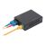 DIGITUS Gigabit PoE+ Média Konverter optikai és ethernet kábelekkel csatlakoztatva