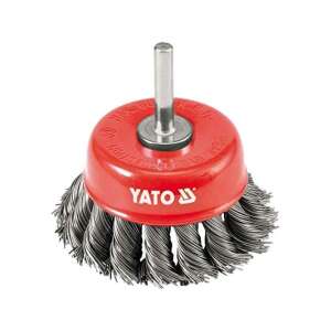 YATO 75 mm Drahtbürste, verdreht, zum Reinigen und Entgraten - Zubehör für Schleifmaschinen