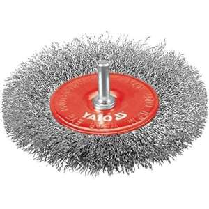 YATO 100mm Schaft Drahtbürste für Bohrmaschine, Metall Rostentfernung - Zubehör für Schleifmaschinen