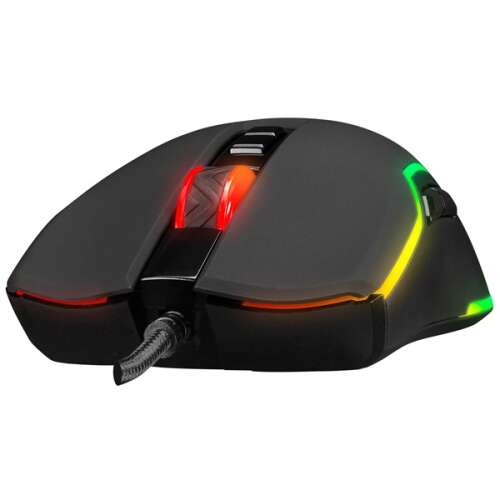 Everest SM-G14 DUSK RGB Gaming Egér, fekete, ferde nézet