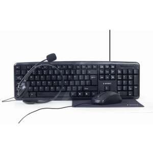 Gembird office set, includes keyboard, mouse, mousepad and headset - Gembird