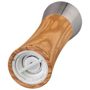 Zassenhaus olajfából készült borsőrlő, 18 cm, kerámia őrlővel, rozsdamentes acél tetejű, közeli kép - Zassenhaus
