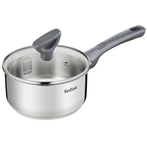 Tefal Daily Cook 16 cm-es lábas üvegfedővel, rozsdamentes acél edény főzéshez