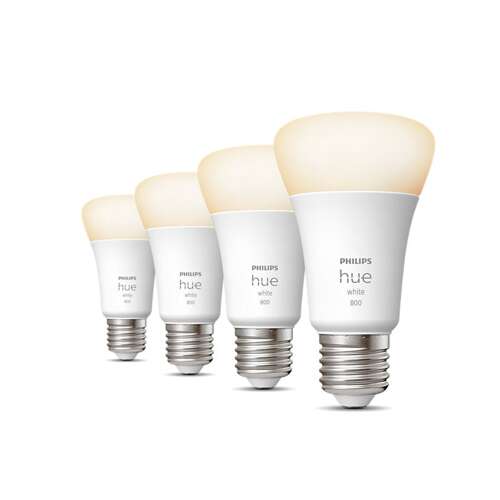 Philips HUE White A60 LED izzó 9W 806lm 2700K E27 - Meleg fehér (4db)