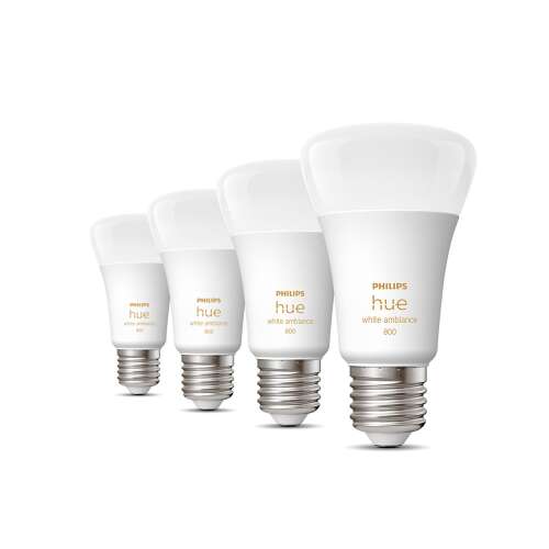 Philips Hue White Ambiance E27 smart light bulbs, 4 pack