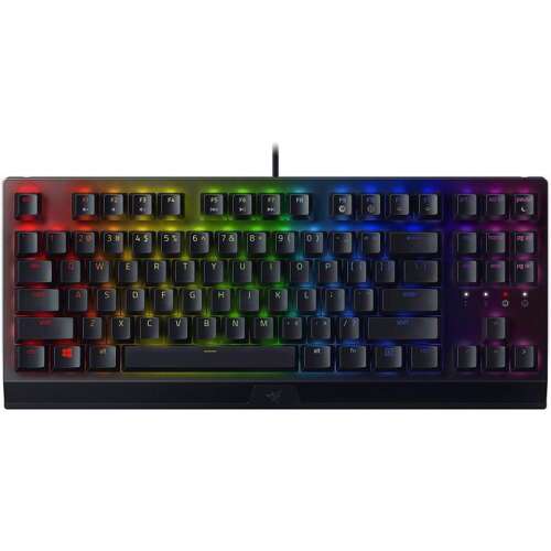 Razer BlackWidow V3 Tenkeyless Gaming Billentyűzet Zöld Kapcsolókkal, RGB Háttérvilágítással, USB Csatlakozással