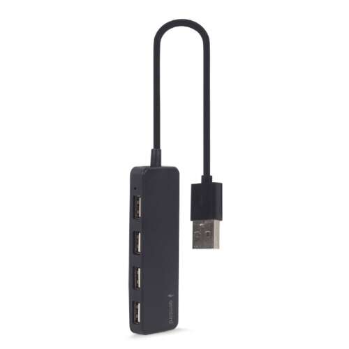 Gembird UHB-U2P4-06 4-portowy koncentrator USB, czarny, widok pod kątem