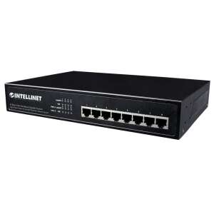 Intellinet 560641 Switch Gigabit desktop 8 porturi, negru, vedere din față - Intellinet Switch-uri