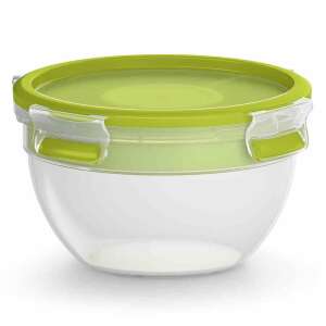 Emsa Clip&Go Snackbox zöld 1l műanyag ételtároló, zárva, csak a tartály és a fedél látható - Ételtárolás