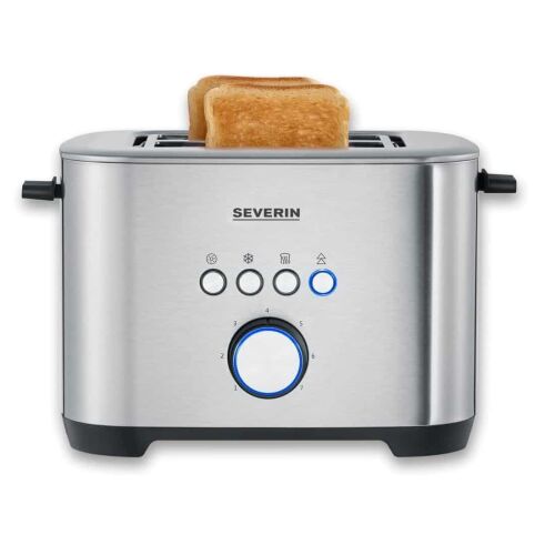 Severin S2620 2 szeletes rozsdamentes acél kenyérpirító kenyérrel - Severin