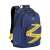 Side view of the RivaCase Erebus 15.6 inch blue laptop backpack with yellow danger tape design