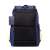 Back view of the RivaCase Erebus 15.6 inch blue laptop backpack showing the mesh back panel and hidden pocket