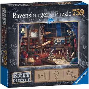 Ravensburger Exit Puzzle Observatorul 759 de piese, un puzzle cu un joc de evadare din cameră ascuns - Puzzle 3D & Puzzle cu burete