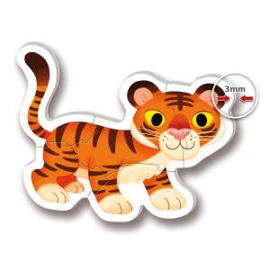 Clementoni SuperColor My First Puzzles Puzzle în formă de tigru, 5 piese - Puzzle 3D & Puzzle cu burete