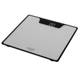 Adler AD 8174S digital bathroom scale, silver and black, tempered glass platform, 180 kg capacity - Personal Scale