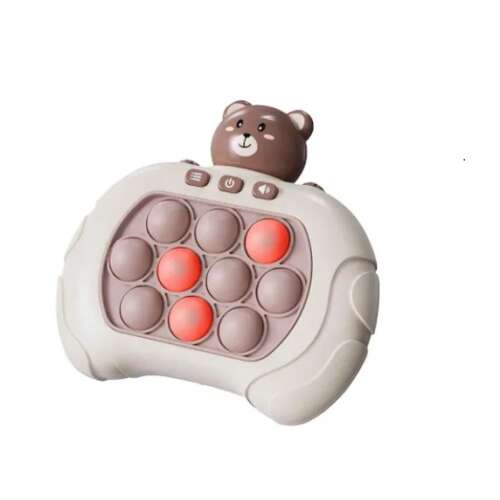 Pop-it játék, Mackó, Elemes, Hangokkal és fényekkel, Többszínű, 10,1 x 5,8 x 13 cm