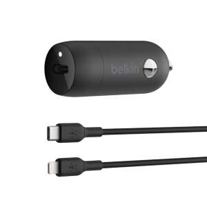 Belkin BoostCharge 30W USB-C nabíjačka do auta s káblom Lightning, čierna - Nabíjačky do auta
