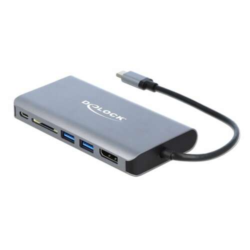 DeLOCK 87683 USB-C docking station, angled view