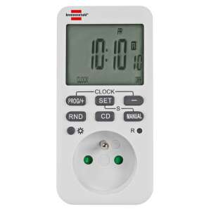 Brennenstuhl Comfort-Line Cyfrowy tygodniowy przełącznik czasowy, 16A, 230V, z wyświetlaczem LCD, programowalne czasy włączania i wyłączania, funkcja losowa, funkcja odliczania i pamięć danych - Akcesoria i dodatki do inteligentnego domu