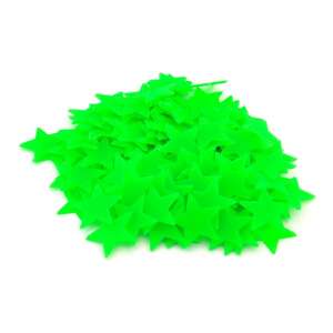 100 pack glow in the dark stars wall stickers, green - Home decoration