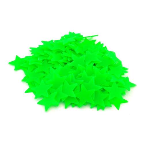 100 pack glow in the dark stars wall stickers, green