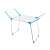 White and blue folding clothes drying rack