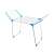 White and blue folding clothes drying rack