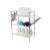Three-tier dish drying rack with cutlery holder and cutting board holder, filled with dishes
