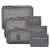Set of 6 grey travel organizers for suitcase, with mesh and zippered compartments