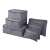 Set of 6 grey travel organizers for suitcase, with mesh and zippered compartments