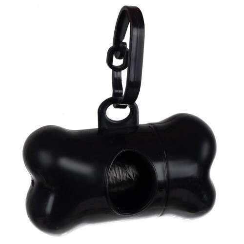 Black bone-shaped poop bag dispenser