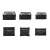Set of 6 black travel organizers for luggage, including laundry pouches