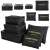 Set of 6 black travel organizers for luggage, including laundry pouches