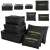 Set of 6 black travel organizers for luggage, including laundry pouches