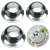 3 pack of replacement pot lid knobs, stainless steel with black heat resistant handles, close up