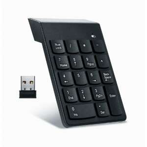 Tastatură numerică wireless Gembird KPD-W-02, neagră, compactă, pentru foi de calcul, contabilitate, aplicații financiare, receptor USB - Gembird Tastaturi numerice