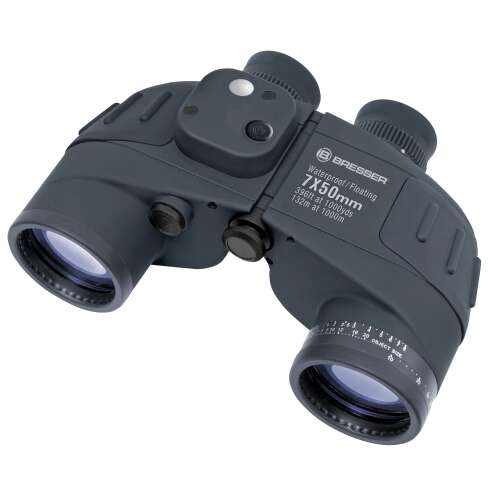Bresser Nautic 7x50 WP/CMP binokuláris távcső, vízálló, úszó, iránytű, szürke - Távcső