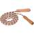 Beige jump rope with red stripes and wooden handles