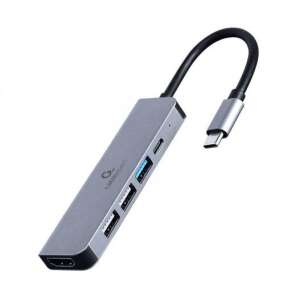 Cablexpert USB Type-C 5-в-1 адаптер с множество портове, хъб, HDMI, PD, сив - Gembird