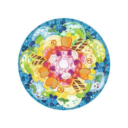 Ravensburger Ice Cream 500 piece jigsaw puzzle, featuring a colorful illustration of ice cream and toppings