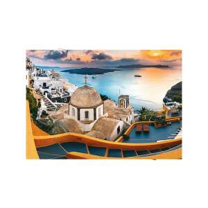 Santorini, Görögország, naplemente, templom, tenger, 1000 darabos puzzle - Trefl Puzzle