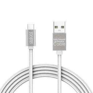 Cablu USB-C la USB-A Delight alb cu LED pentru transfer de date și încărcare - Cabluri de date